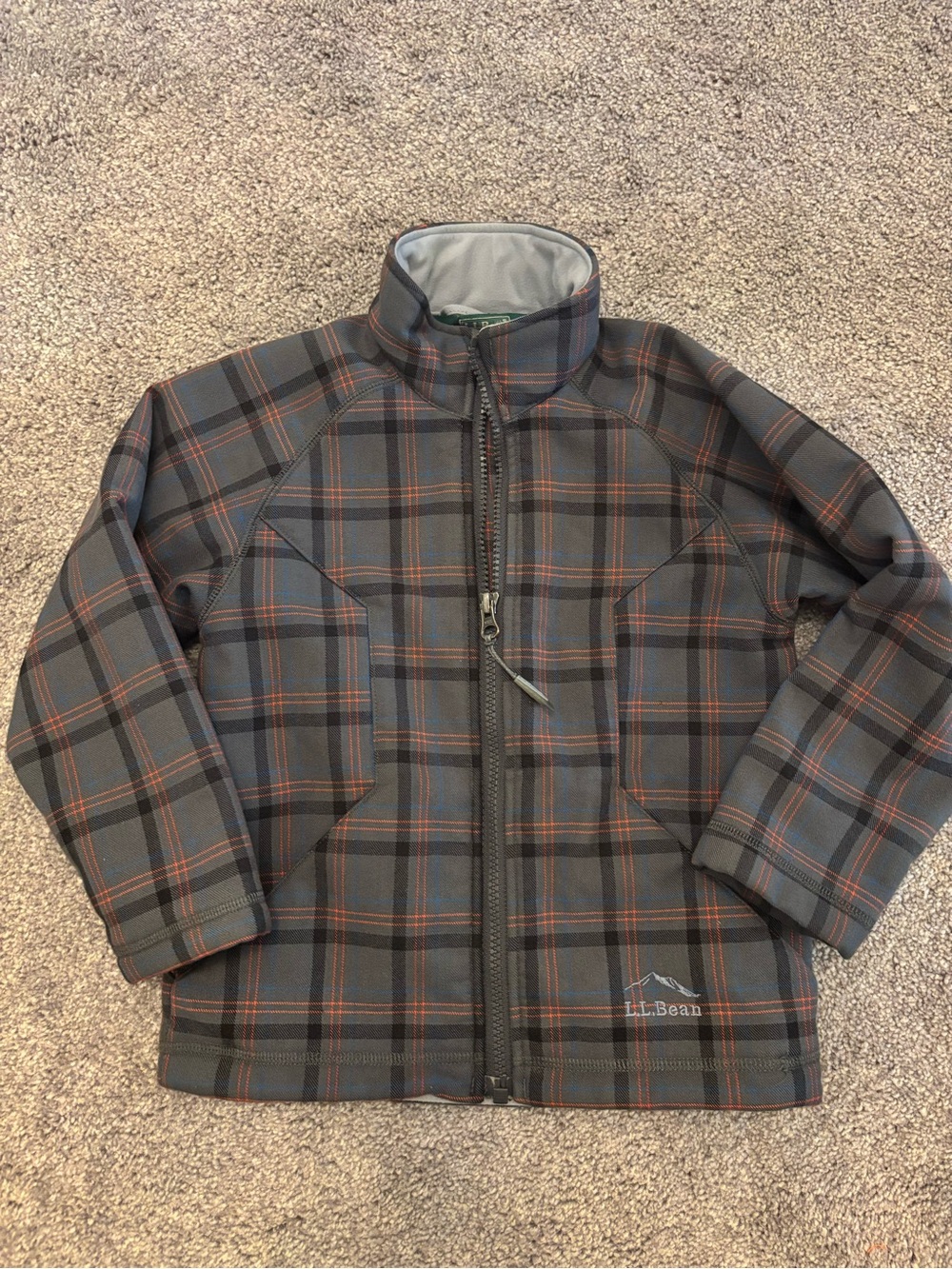 L.L.Bean Boys Size 4 Plaid Fleece Lined Softshell Jacket